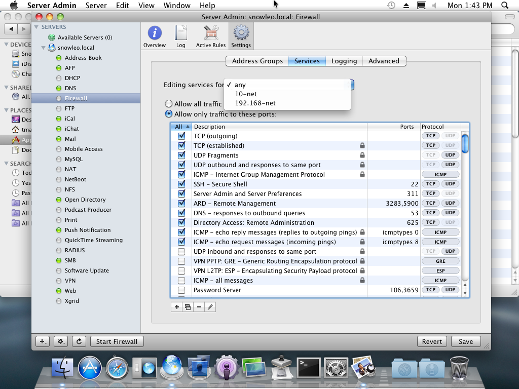 Firewall configuration