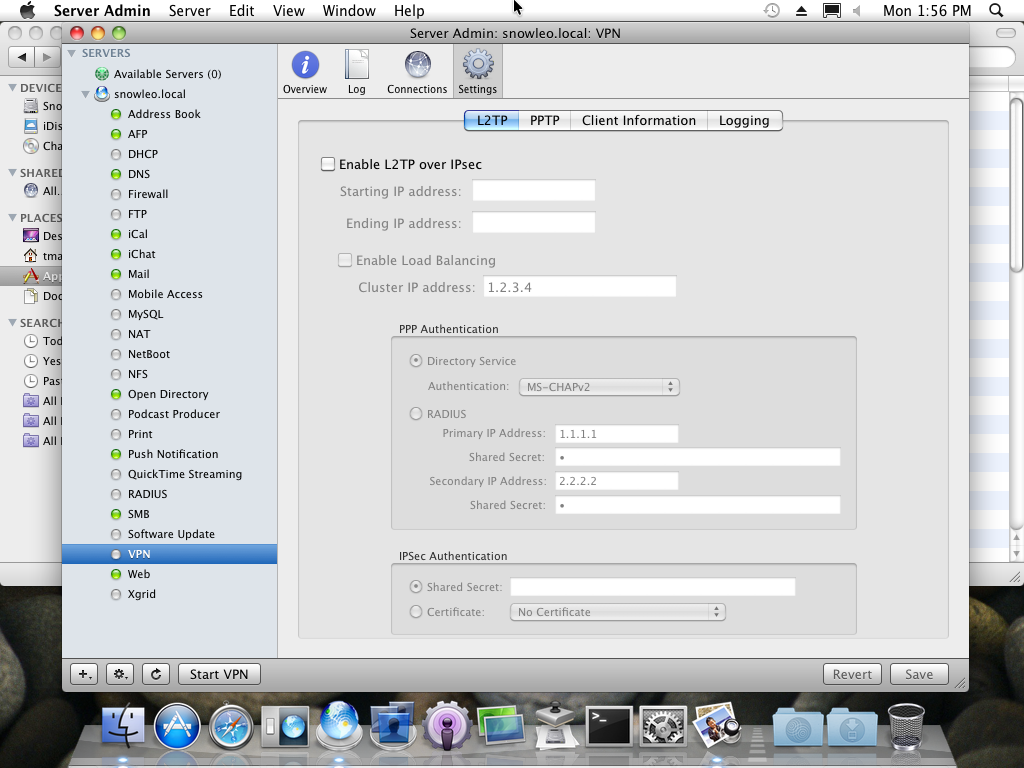 The crown jewel of the OS to 13 year old Triston, an easy to use VPN server